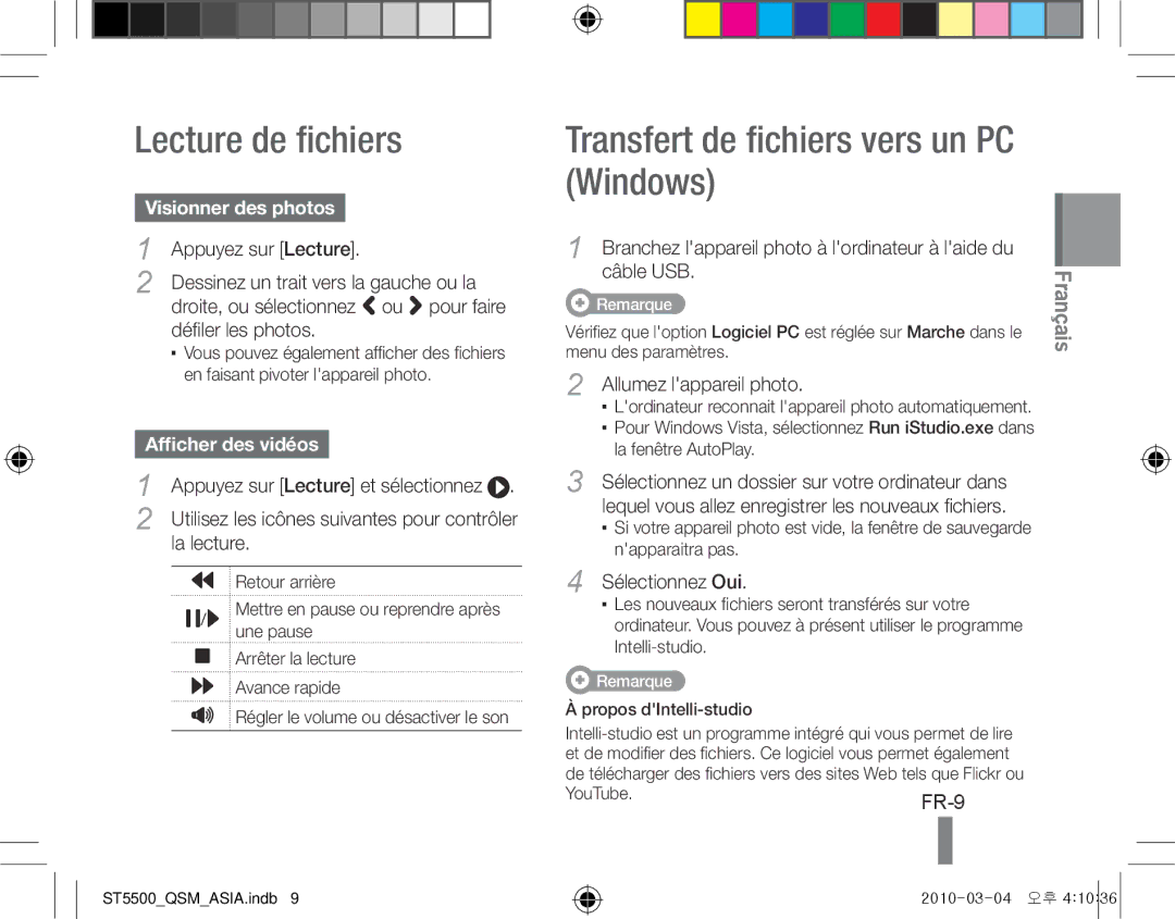 Samsung EC-ST5500BPOIL, EC-ST5500BPBE1 Lecture de fichiers, Transfert de fichiers vers un PC Windows, Visionner des photos 