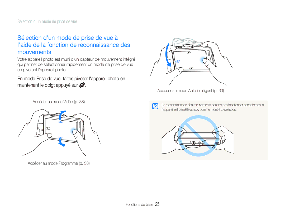 Samsung EC-ST5500BPBE1 manual Sélection dun mode de prise de vue 