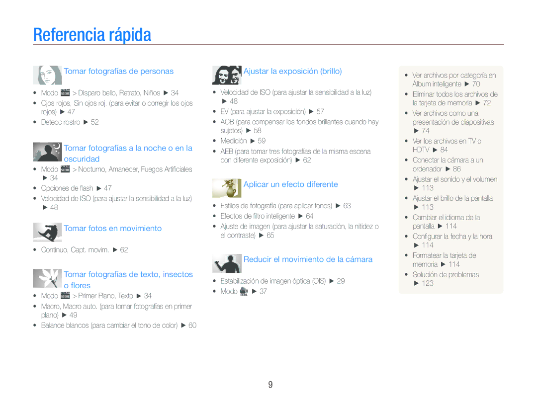 Samsung EC-ST5500BPBE1 manual Referencia rápida, Tomar fotografías de personas 