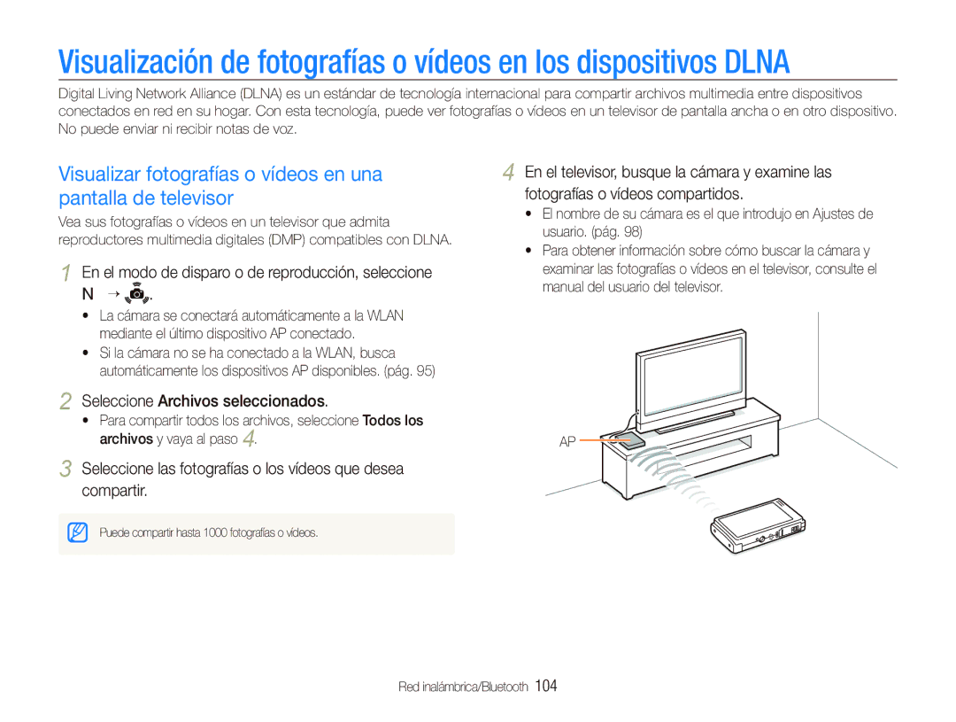 Samsung EC-ST5500BPBE1 Seleccione Archivos seleccionados, Seleccione las fotografías o los vídeos que desea compartir 