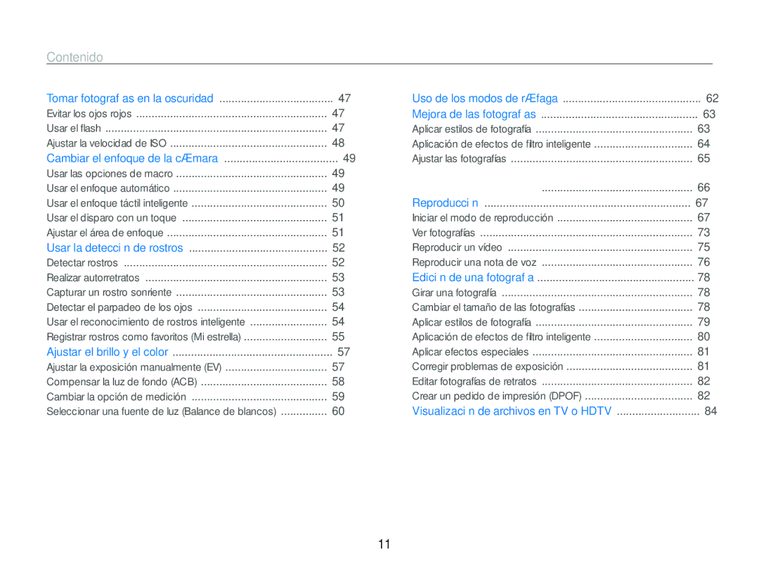 Samsung EC-ST5500BPBE1 manual Contenido 