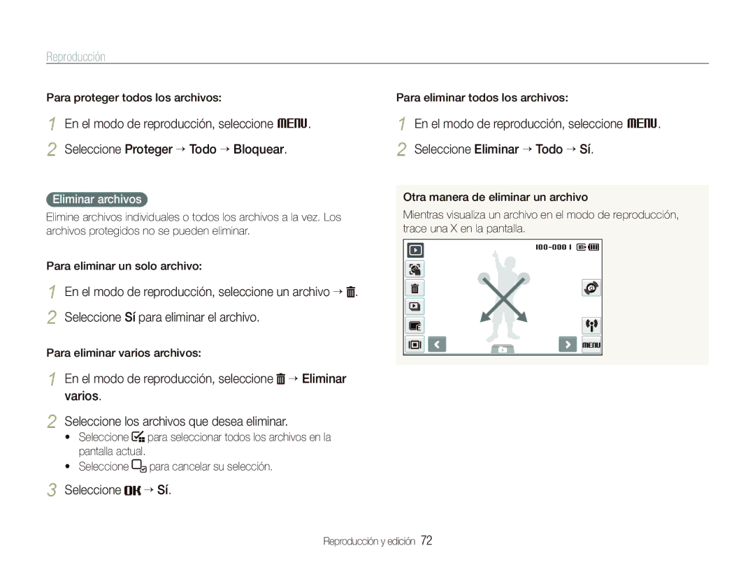 Samsung EC-ST5500BPBE1 manual Eliminar archivos, Para eliminar varios archivos 