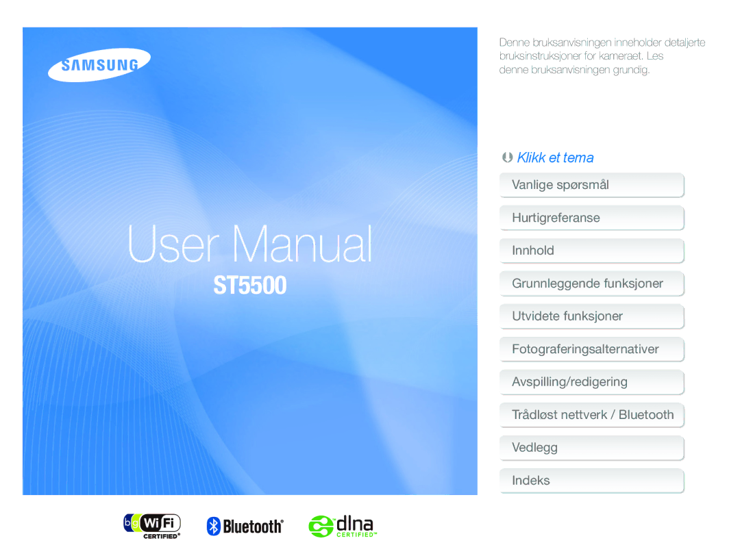 Samsung EC-ST5500BPBE2 manual 