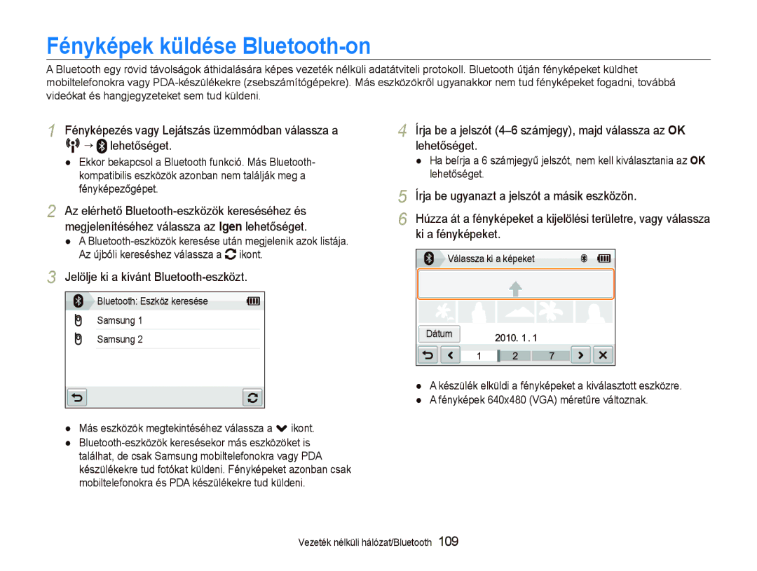 Samsung EC-ST5500BPAE3 manual Fényképek küldése Bluetooth-on, Jelölje ki a kívánt Bluetooth-eszközt, Ki a fényképeket 