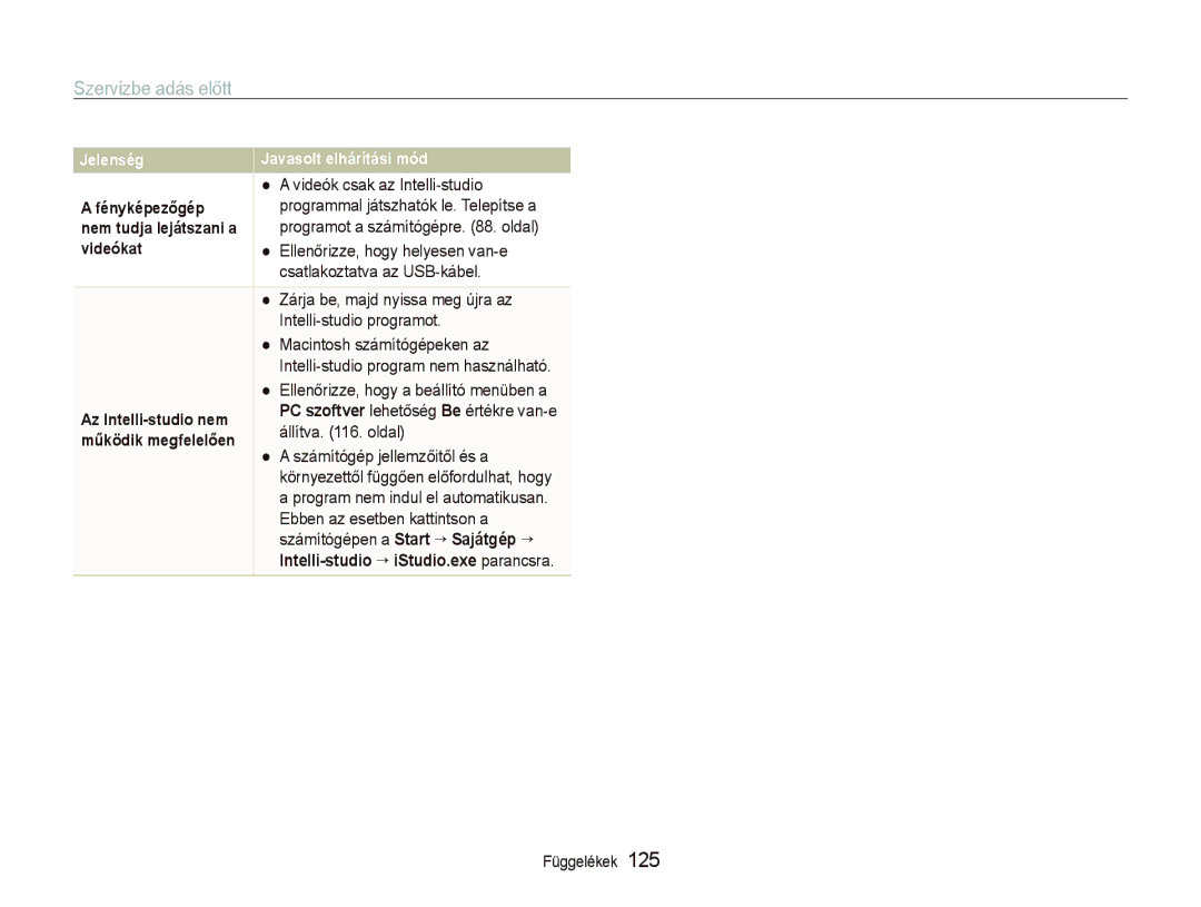 Samsung EC-ST5500BPAE3 manual Videók csak az Intelli-studio, Ellenőrizze, hogy helyesen van-e, Csatlakoztatva az USB-kábel 