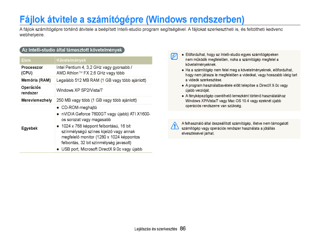 Samsung EC-ST5500BPBE2, EC-ST5500BPBE3, EC-ST5500BPOE3, EC-ST5500BPAE3 Fájlok átvitele a számítógépre Windows rendszerben 