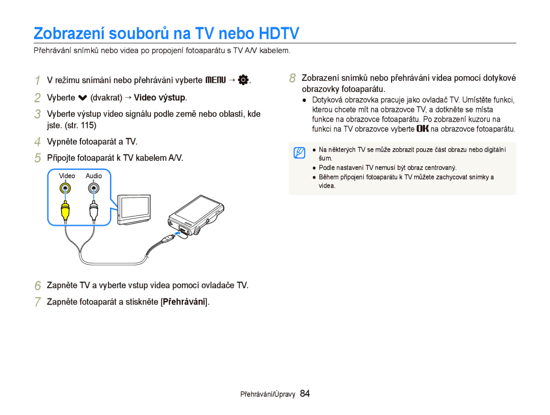 Samsung EC-ST5500BPOE3, EC-ST5500BPBE3, EC-ST5500BPAE3 manual Zobrazení souborů na TV nebo Hdtv 