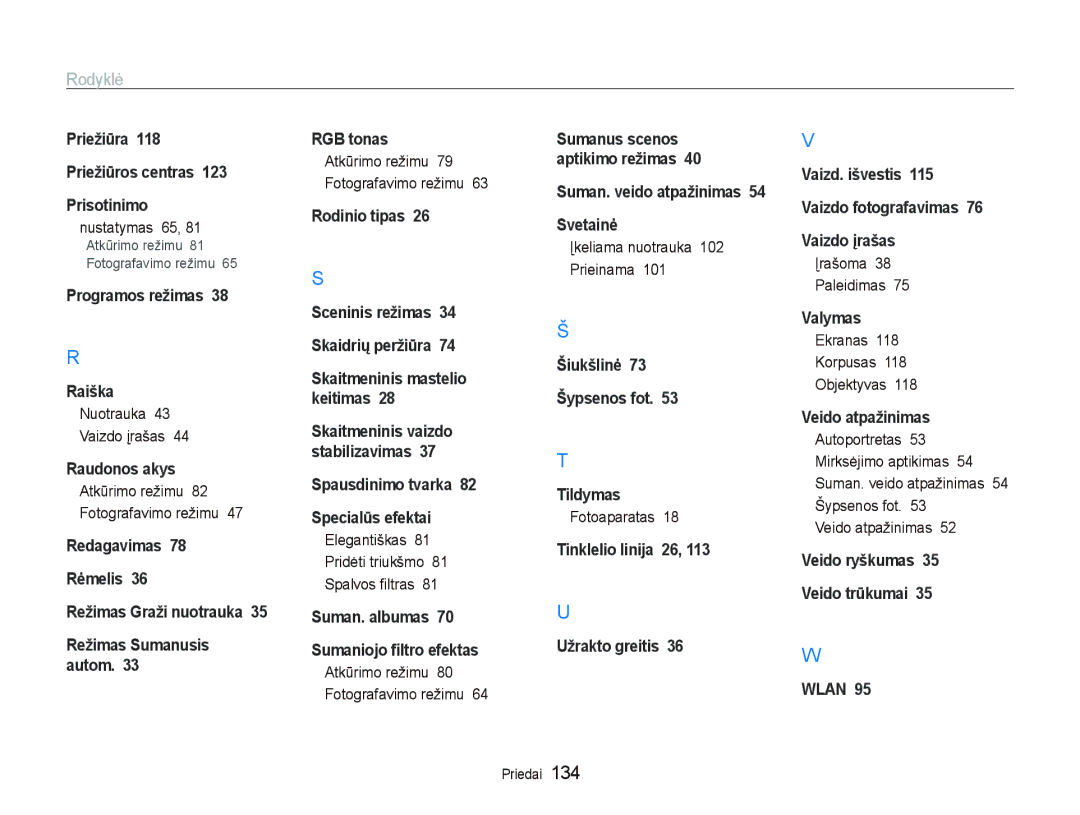 Samsung EC-ST5500BPAE1 manual Nustatymas 65, Nuotrauka Vaizdo įrašas, Elegantiškas Pridėti triukšmo Spalvos ﬁltras 