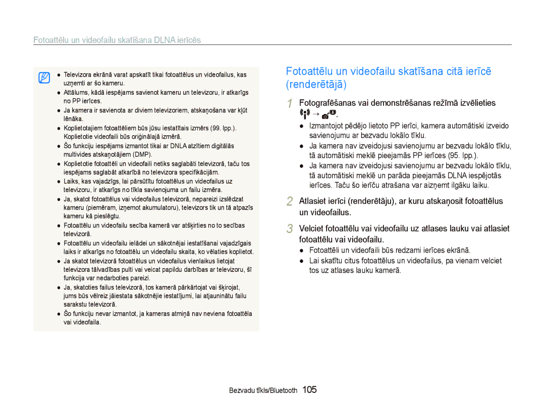 Samsung EC-ST5500BPARU, EC-ST5500BPOE1 manual Fotoattēlu un videofailu skatīšana citā ierīcē renderētājā, Un videofailus 