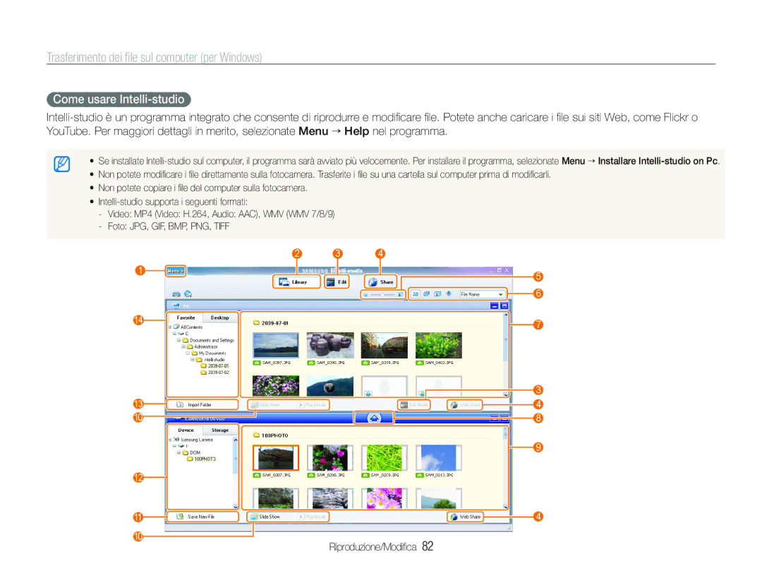 Samsung EC-ST550ZBPBIT, EC-ST550ZBPGIT, EC-ST550ZBPOIT, EC-ST550ZBPLIT manual Come usare Intelli-studio 