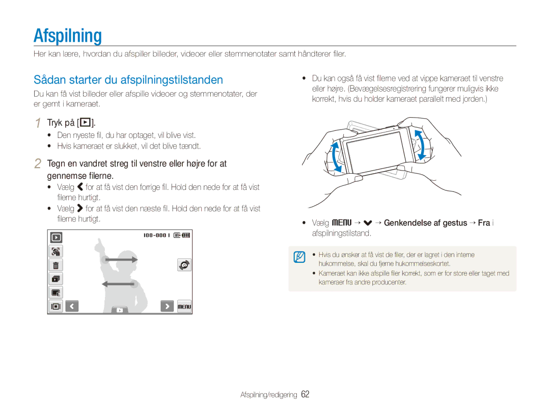 Samsung EC-ST550ZBPBE2, EC-ST550ZBPLE2 manual Sådan starter du afspilningstilstanden, Tryk på P, Afspilning/redigering 