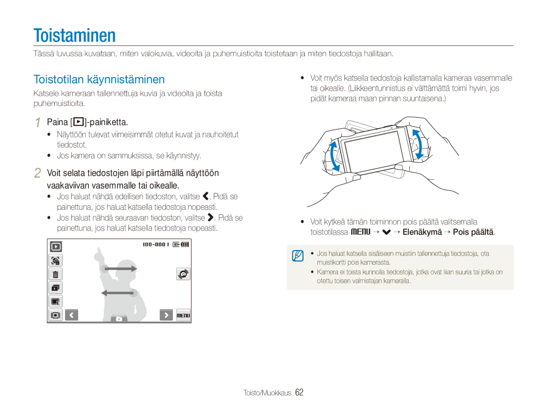 Samsung EC-ST550ZBPBE2, EC-ST550ZBPLE2 manual Toistaminen, Toistotilan käynnistäminen, Paina P-painiketta, Toisto/Muokkaus 