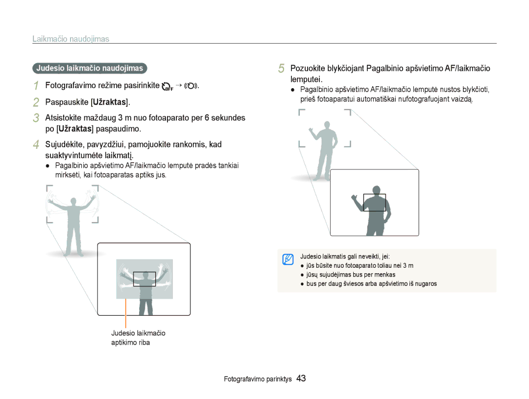 Samsung EC-ST550ZBPORU, EC-ST550ZBPGRU manual Laikmačio naudojimas, Paspauskite Užraktas 