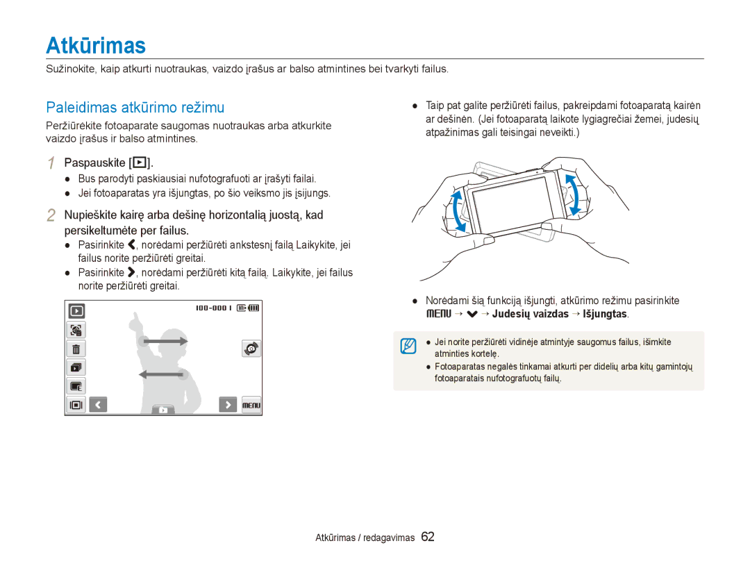 Samsung EC-ST550ZBPGRU, EC-ST550ZBPORU manual Atkūrimas, Paleidimas atkūrimo režimu, Paspauskite P 