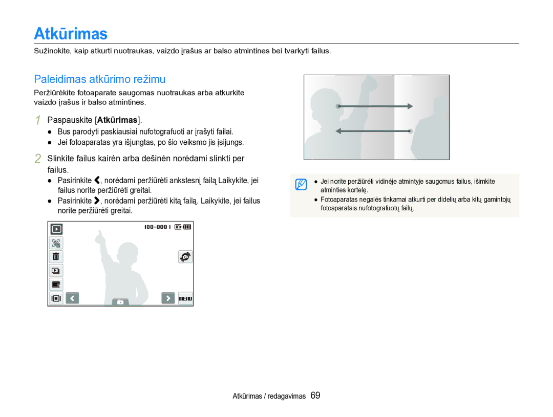 Samsung EC-ST600ZBPBE2 manual Paleidimas atkūrimo režimu, Paspauskite Atkūrimas 