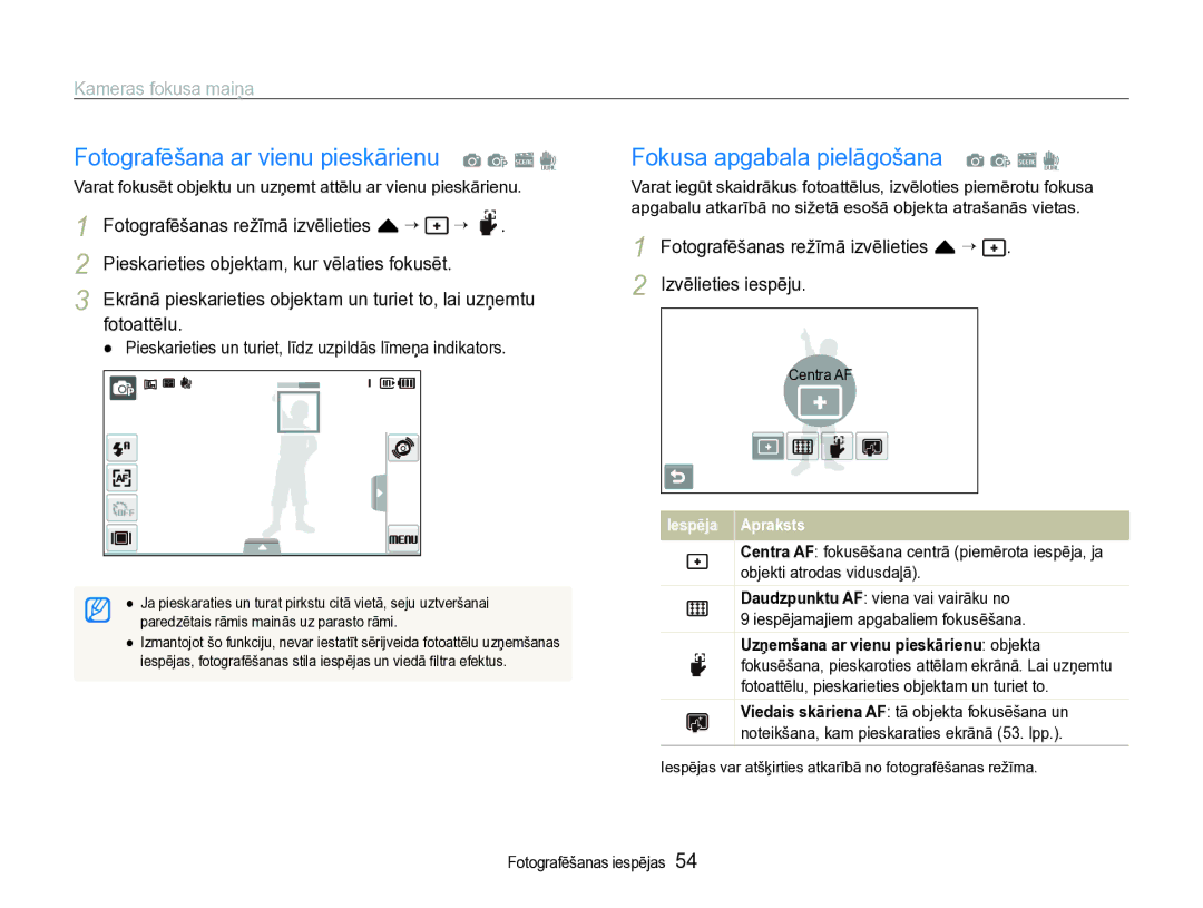 Samsung EC-ST600ZBPBE2 manual Fotografēšana ar vienu pieskārienu a p s d, Fokusa apgabala pielāgošana a p s d, Fotoattēlu 