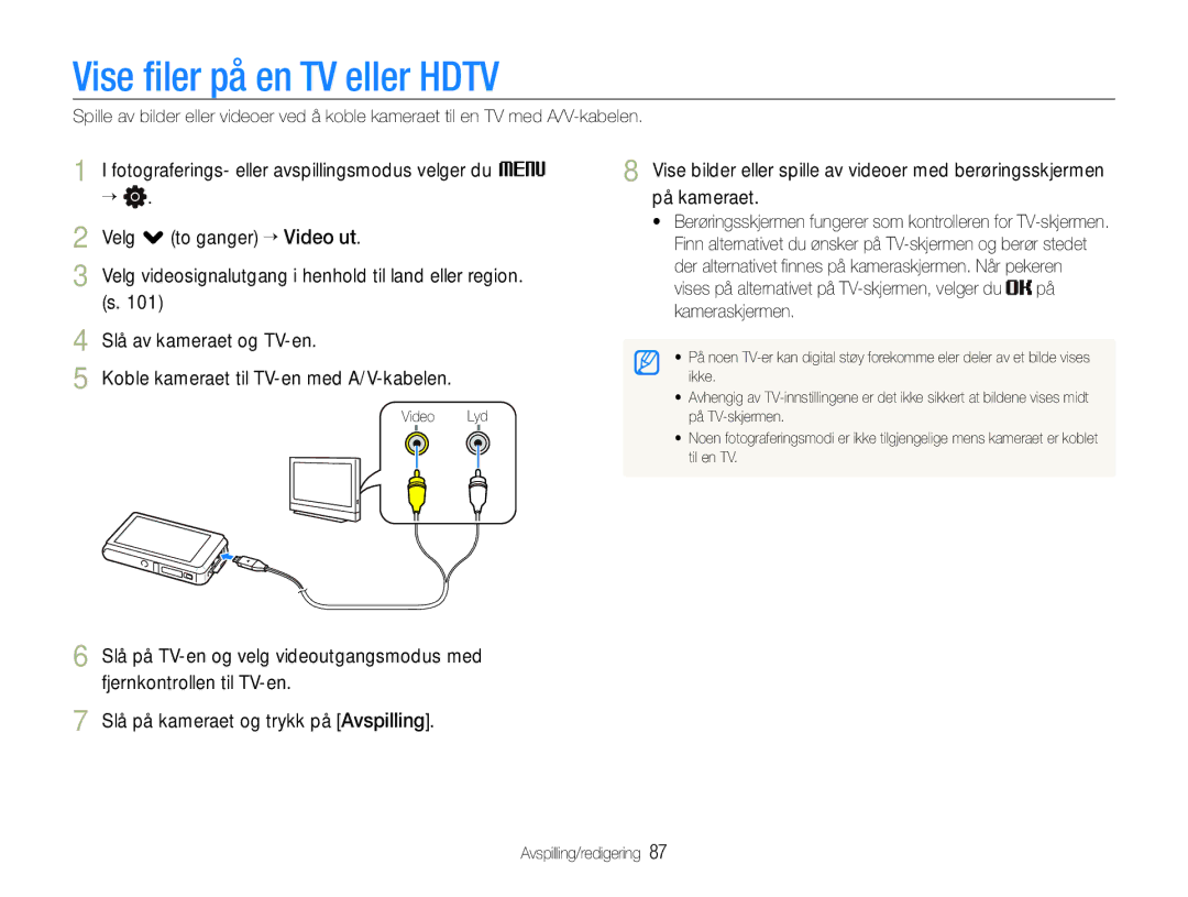 Samsung EC-ST600ZBPLE2, EC-ST600ZBPBE3, EC-ST600ZBPGE2, EC-ST600ZBPBE2, EC-ST600ZBPPE2 manual Vise ﬁler på en TV eller Hdtv 