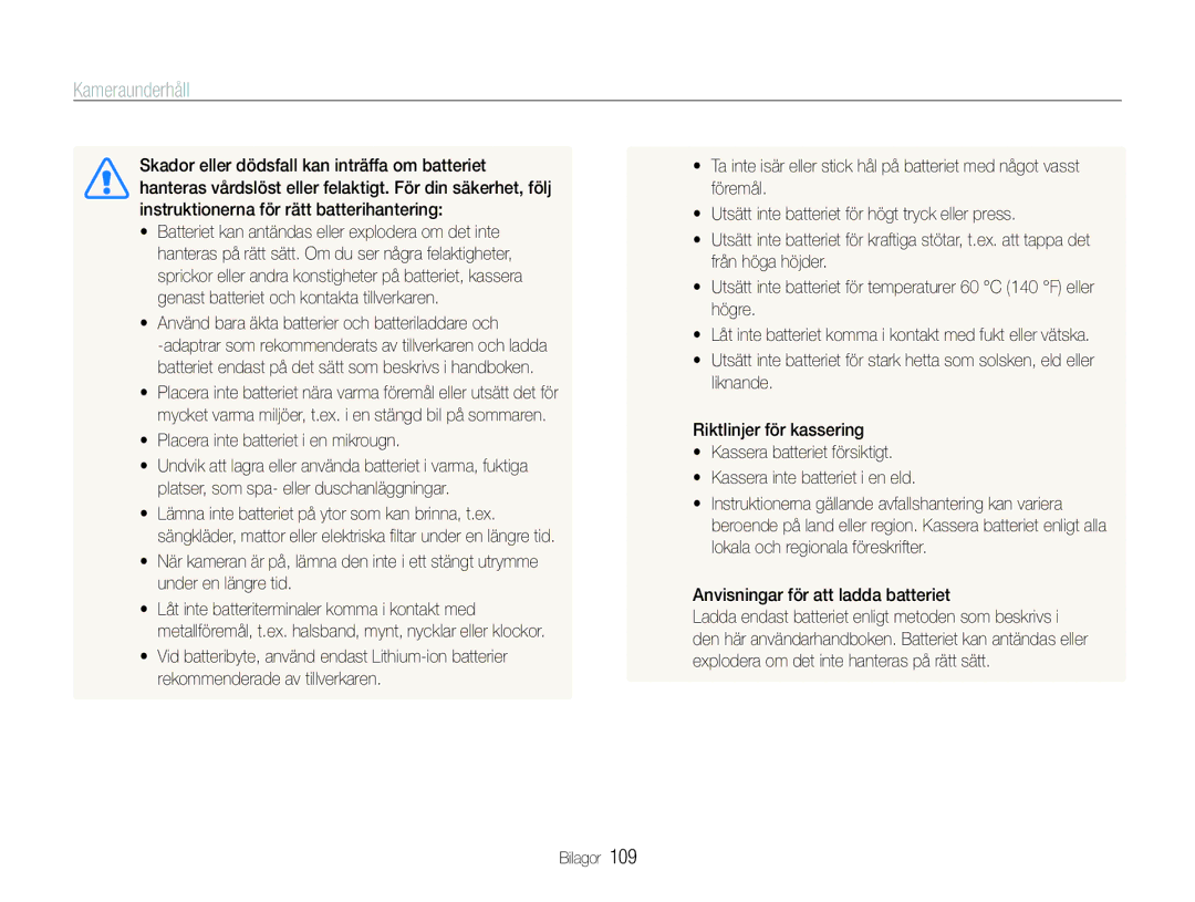 Samsung EC-ST600ZBPBE3, EC-ST600ZBPGE2 manual  Placera inte batteriet i en mikrougn, Anvisningar för att ladda batteriet 