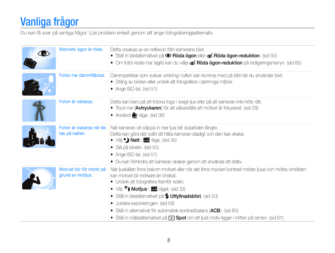 Samsung EC-ST600ZBPPE2, EC-ST600ZBPBE3, EC-ST600ZBPGE2, EC-ST600ZBPBE2, EC-ST600ZBPLE2 manual Vanliga frågor 