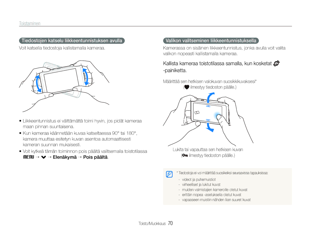 Samsung EC-ST600ZBPGE2, EC-ST600ZBPBE3, EC-ST600ZBPBE2, EC-ST600ZBPLE2, EC-ST600ZBPPE2 manual Toistaminen 