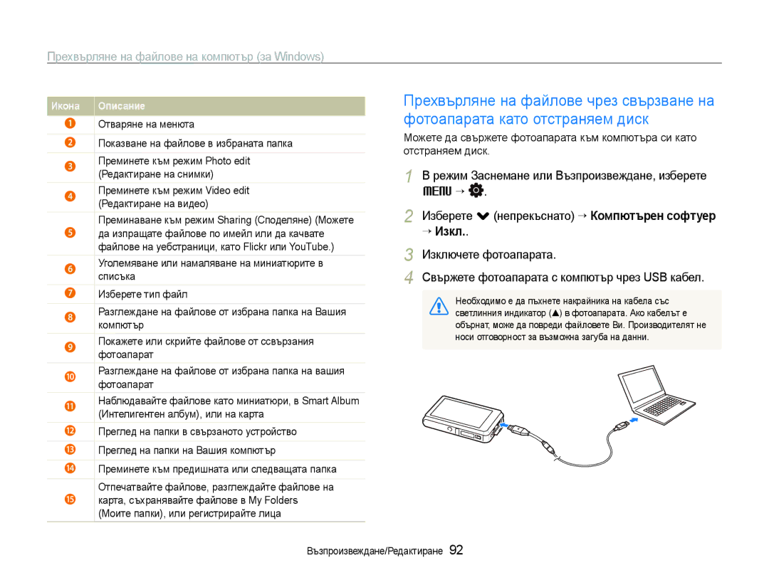 Samsung EC-ST600ZBPBE3, EC-ST600ZBPGE3 manual ““Изкл 