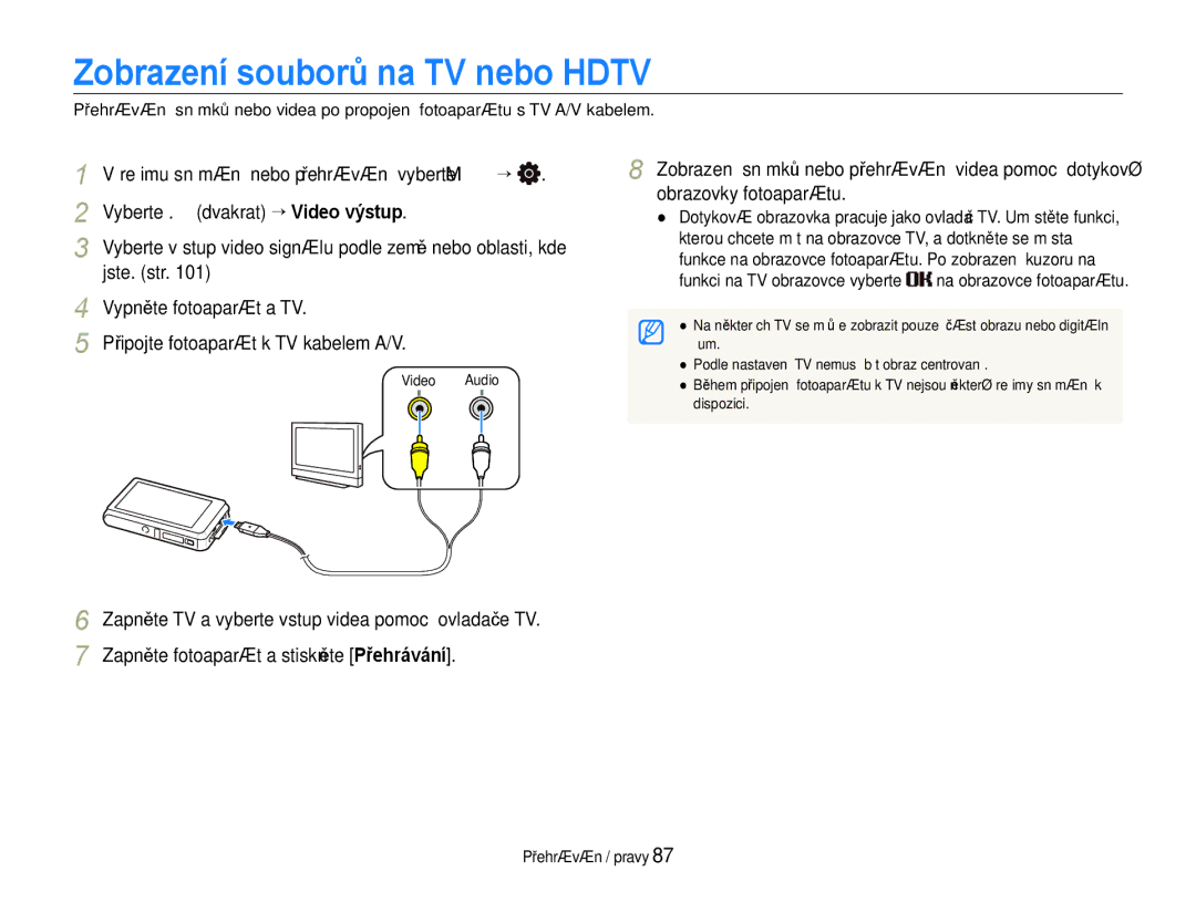 Samsung EC-ST600ZBPGE3, EC-ST600ZBPBE3 manual Zobrazení souborů na TV nebo Hdtv 