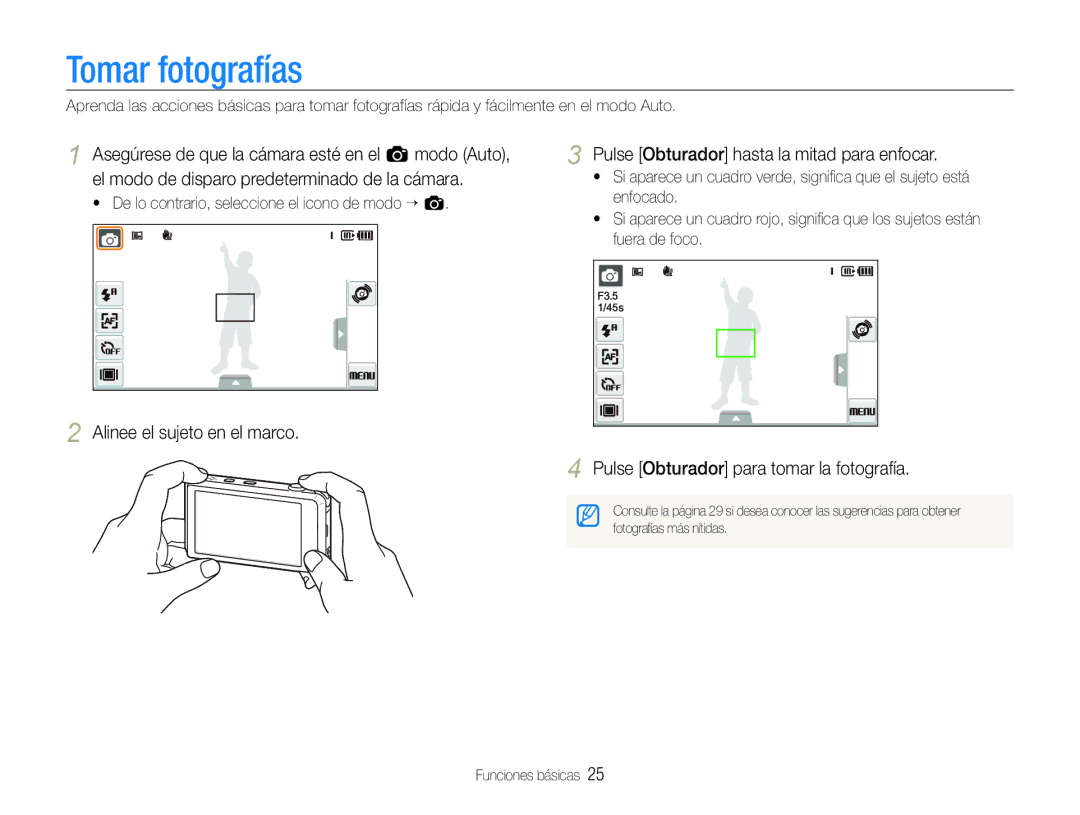 Samsung EC-ST600ZBPBGB, EC-ST600ZBPLE1, EC-ST600ZBPBE1 manual Tomar fotografías, Pulse Obturador para tomar la fotografía 