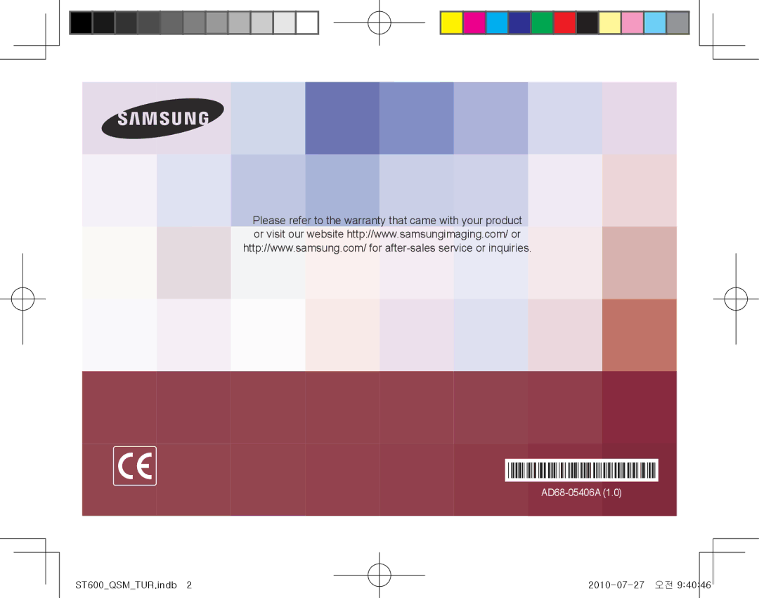 Samsung EC-ST600ZBPLIL, EC-ST600ZBPLE1, EC-ST600ZBPBE1, EC-ST600ZBPBIT, EC-ST600ZBPPIT, EC-ST600ZBPLIT manual AD68-05406A 