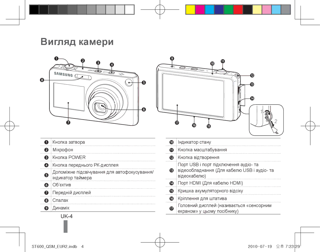 Samsung EC-ST600ZBPLIL, EC-ST600ZBPLE1, EC-ST600ZBPBE1, EC-ST600ZBPBIT, EC-ST600ZBPPIT, EC-ST600ZBPLIT Вигляд камери, UK-4 