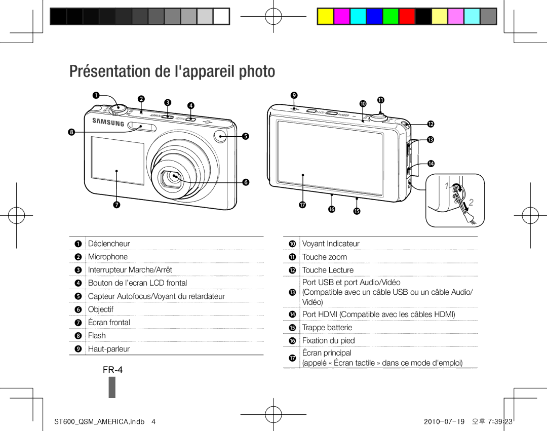 Samsung EC-ST600ZBPBIT, EC-ST600ZBPLE1, EC-ST600ZBPBE1, EC-ST600ZBPPIT, EC-ST600ZBPLIT Présentation de lappareil photo, FR-4 