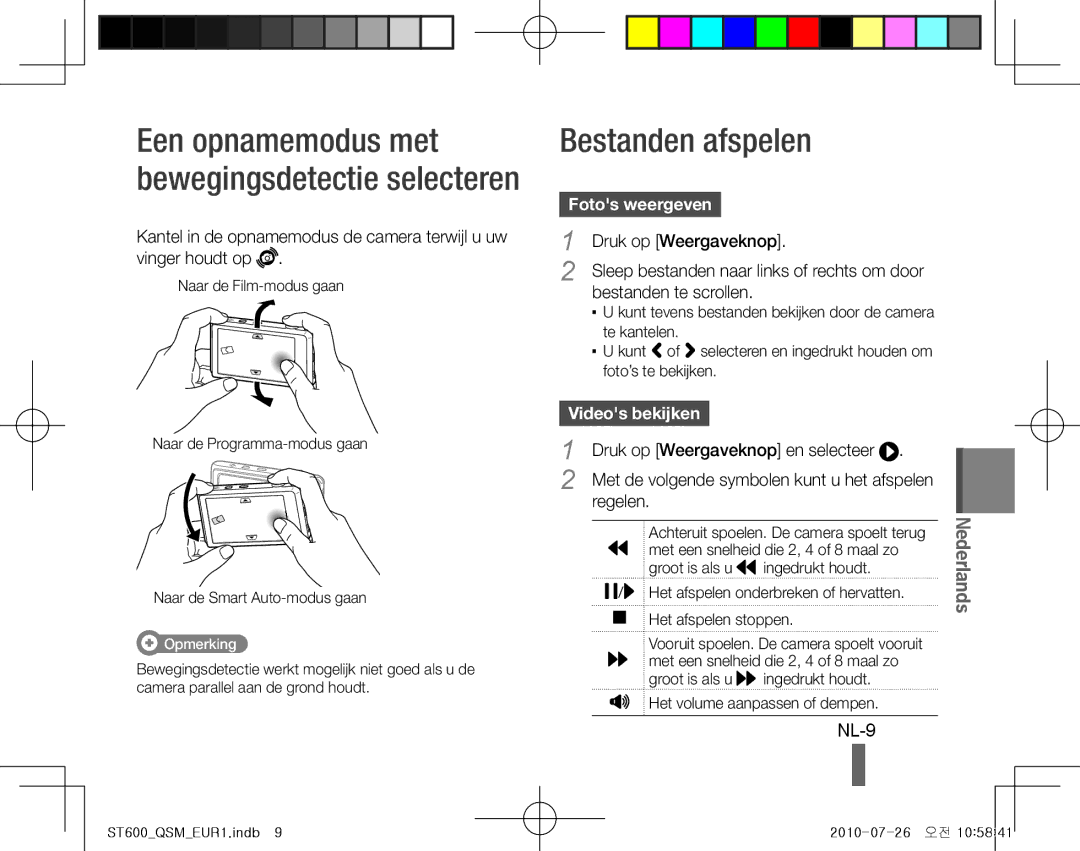 Samsung EC-ST600ZBPBRU, EC-ST600ZBPLE1, EC-ST600ZBPBE1 manual Bestanden afspelen, NL-9, Fotos weergeven, Videos bekijken 