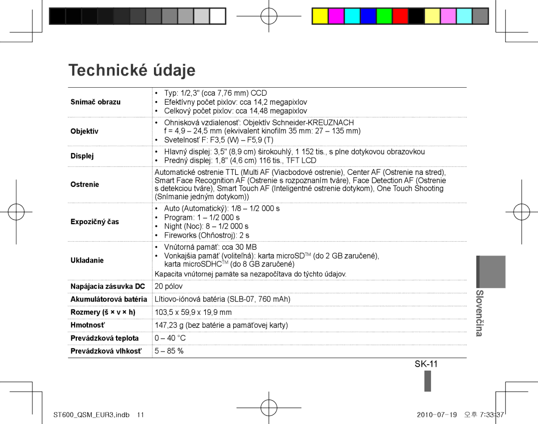 Samsung EC-ST600ZBPBGB, EC-ST600ZBPLE1, EC-ST600ZBPBE1, EC-ST600ZBPBIT, EC-ST600ZBPPIT, EC-ST600ZBPLIT, EC-ST600ZBPGE1 SK-11 