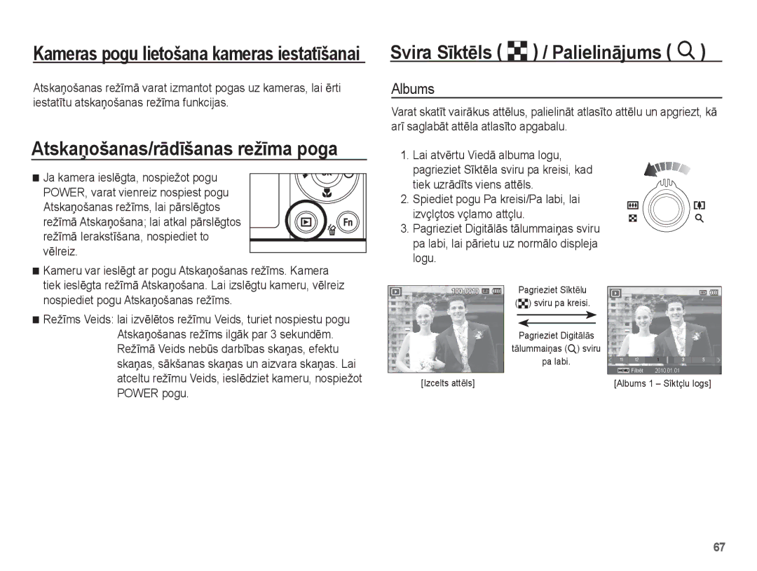 Samsung EC-ST60ZZBPRRU, EC-ST60ZZBPBE2, EC-ST60ZZBPSE2, EC-ST60ZZBPLRU manual Svira SƯktƝls º / PalielinƗjums í, Albums 