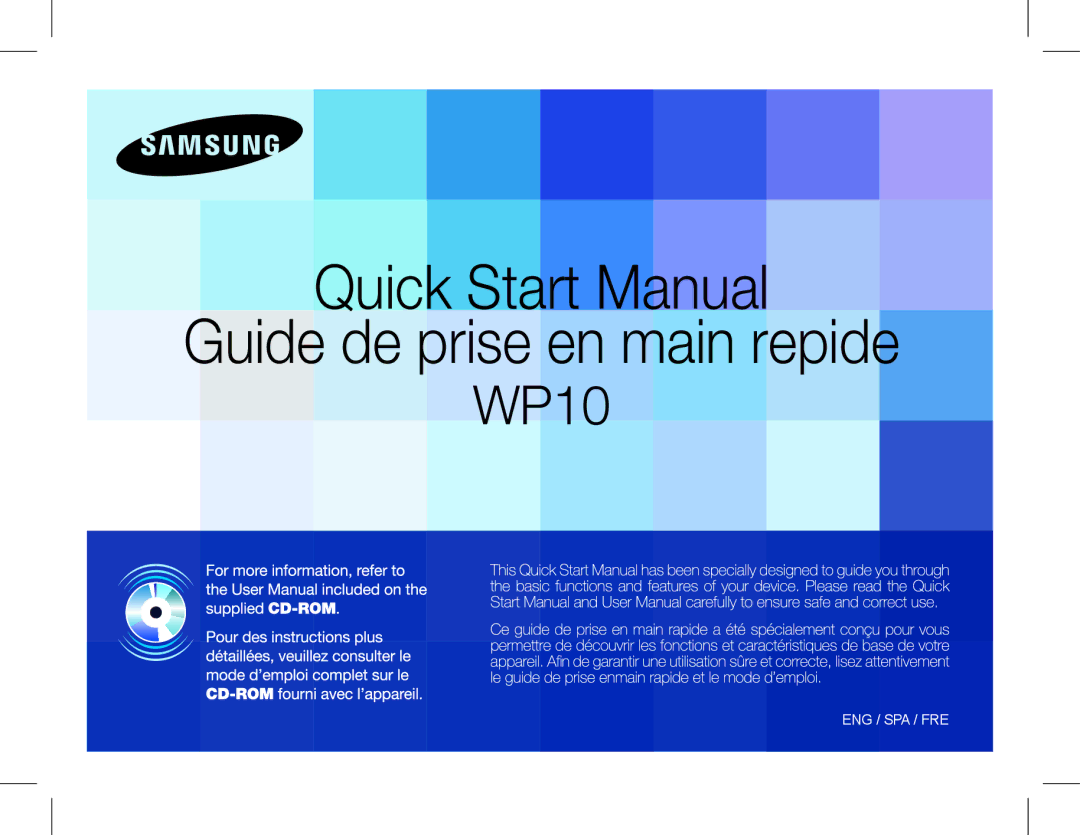 Samsung EC-ST60ZZBPSE1, EC-ST60ZZBPLE1, EC-ST60ZZBPRE1 manual Quick Start Manual Guide de prise en main repide 