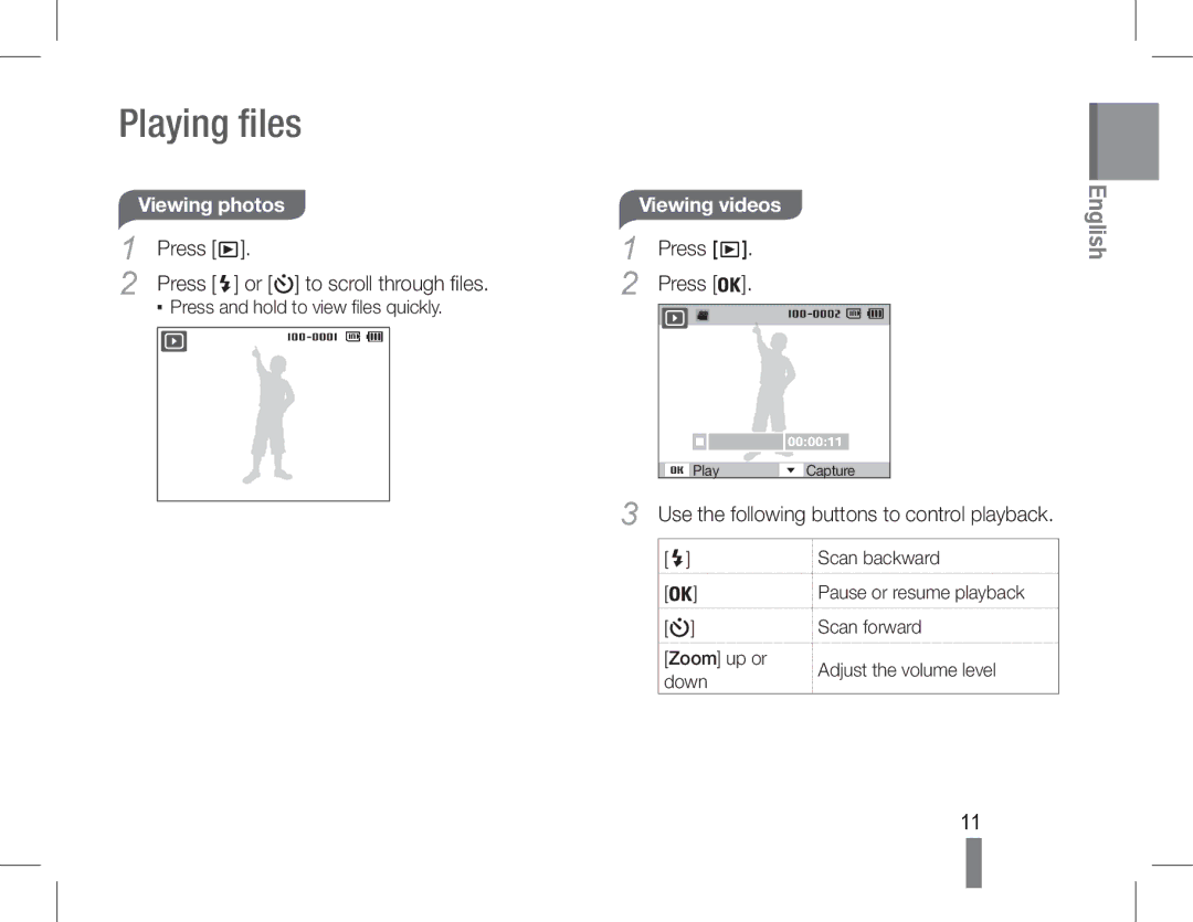 Samsung EC-WP10ZZBPBE1, EC-ST60ZZBPLE1 manual Viewing photos, Use the following buttons to control playback, Viewing videos 