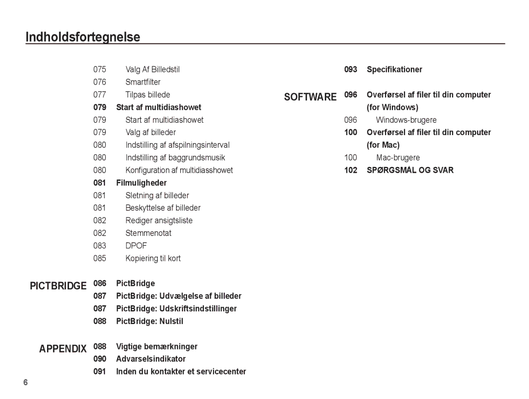 Samsung EC-ST61ZZBPBE2 manual Valg Af Billedstil, Smartﬁlter 077 Tilpas billede, Indstilling af afspilningsinterval 