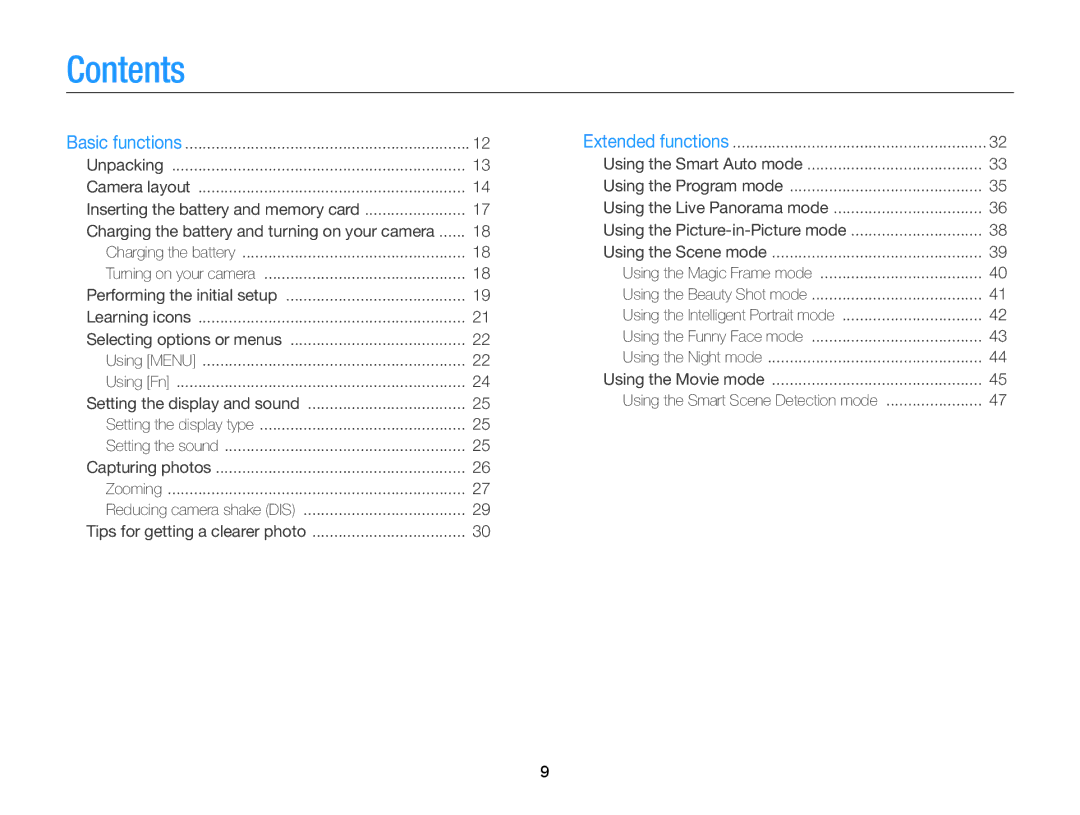 Samsung EC-ST64ZZDPBIR, EC-ST64ZZBDBSA, EC-ST64ZZDPSIR, EC-ST64ZZDPPIR, EC-ST64ZZBDSSA manual Contents 