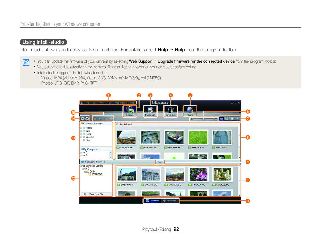 Samsung EC-ST64ZZDPPIR, EC-ST64ZZDPBIR, EC-ST64ZZBDBSA, EC-ST64ZZDPSIR, EC-ST64ZZBDSSA manual Using Intelli-studio 