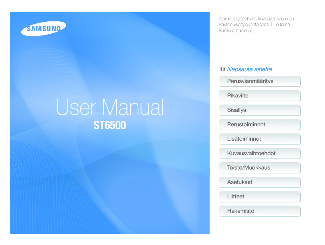 Samsung EC-ST65ZZBPSE2, EC-ST65ZZBPRE2, EC-ST65ZZBPUE2, EC-ST65ZZBPEE2 manual ST6500 