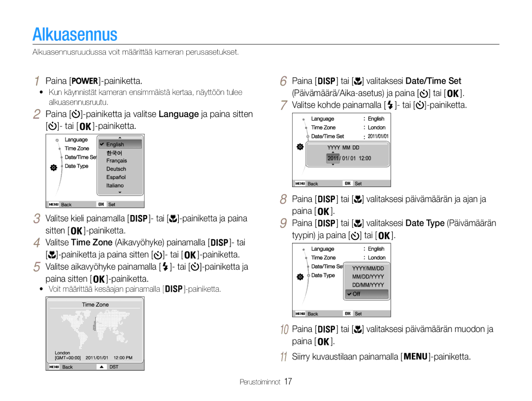 Samsung EC-ST65ZZBPUE2, EC-ST65ZZBPRE2, EC-ST65ZZBPSE2, EC-ST65ZZBPEE2 manual Alkuasennus 