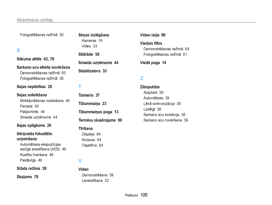 Samsung EC-ST65ZZBPSE2 manual Fotografēšanas režīmā, Mirkšķināšanas noteikšana 45 Parasta, Kustību tveršana 49 Pastāvīgs 