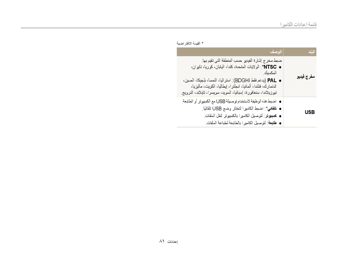 Samsung EC-ST65ZZBPSIL, EC-ST65ZZBPUE1, EC-ST65ZZBPEE1 قائمة, ويديف جرخم, ايئاقلتً Usb عضو راتختل اريماكلا طبضا *يئاقلت 