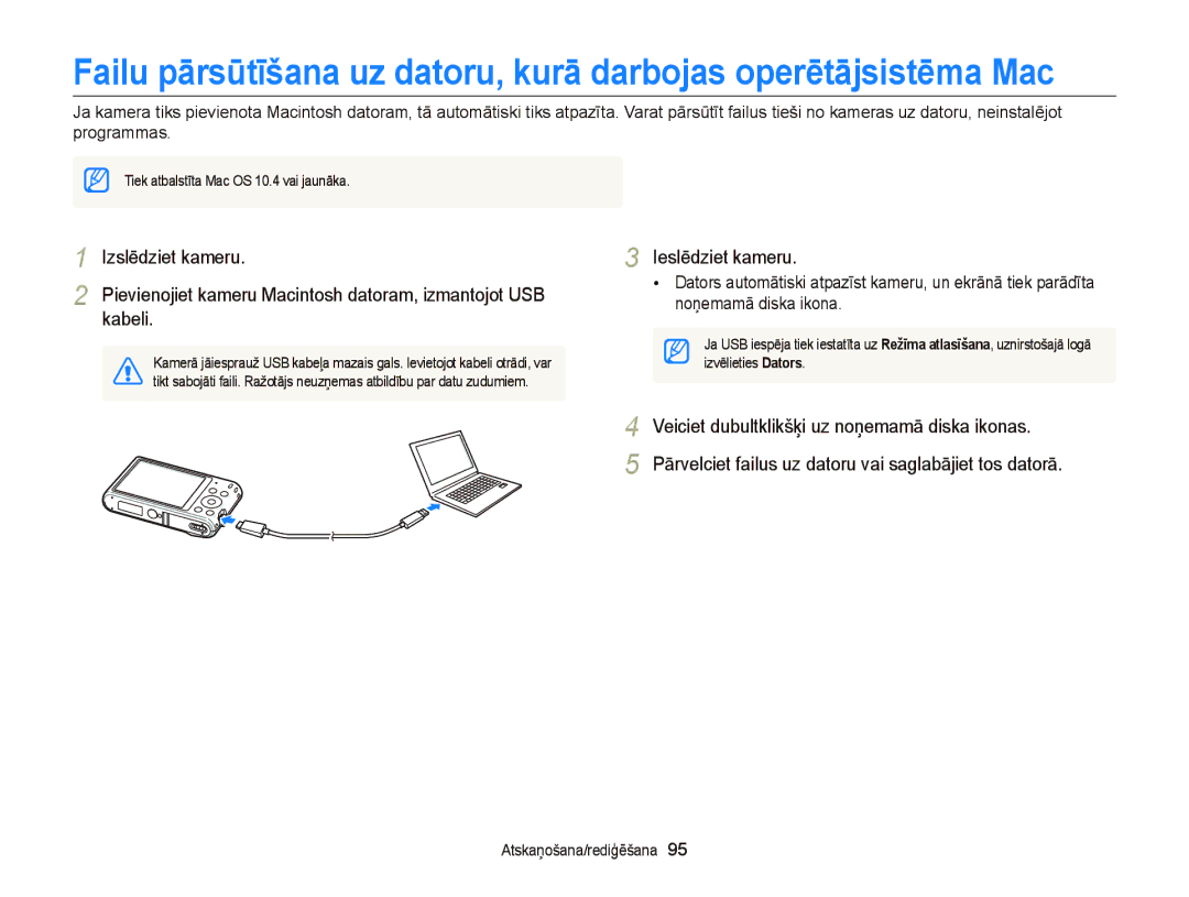 Samsung EC-ST66ZZBPPE2, EC-ST66ZZBPRE2, EC-ST66ZZFPBE2, EC-ST66ZZFPRE2 manual Veiciet dubultklikšķi uz noņemamā diska ikonas 