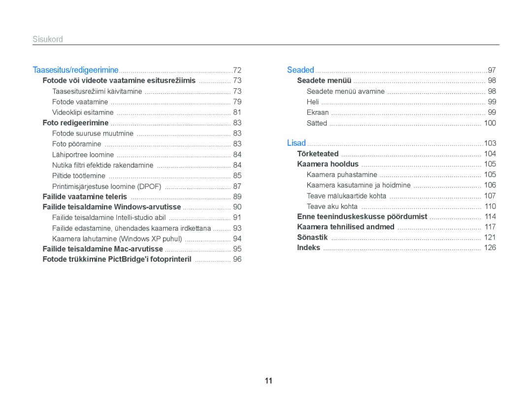 Samsung EC-ST66ZZBPUE2, EC-ST66ZZBPPE2, EC-ST66ZZBPRE2, EC-ST66ZZFPBE2, EC-ST66ZZFPRE2 manual Taasesitusrežiimi käivitamine 