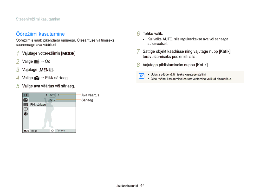 Samsung EC-ST66ZZBPBE2, EC-ST66ZZBPPE2, EC-ST66ZZBPRE2, EC-ST66ZZFPBE2, EC-ST66ZZFPRE2, EC-ST66ZZBPUE2 manual Tehke valik 