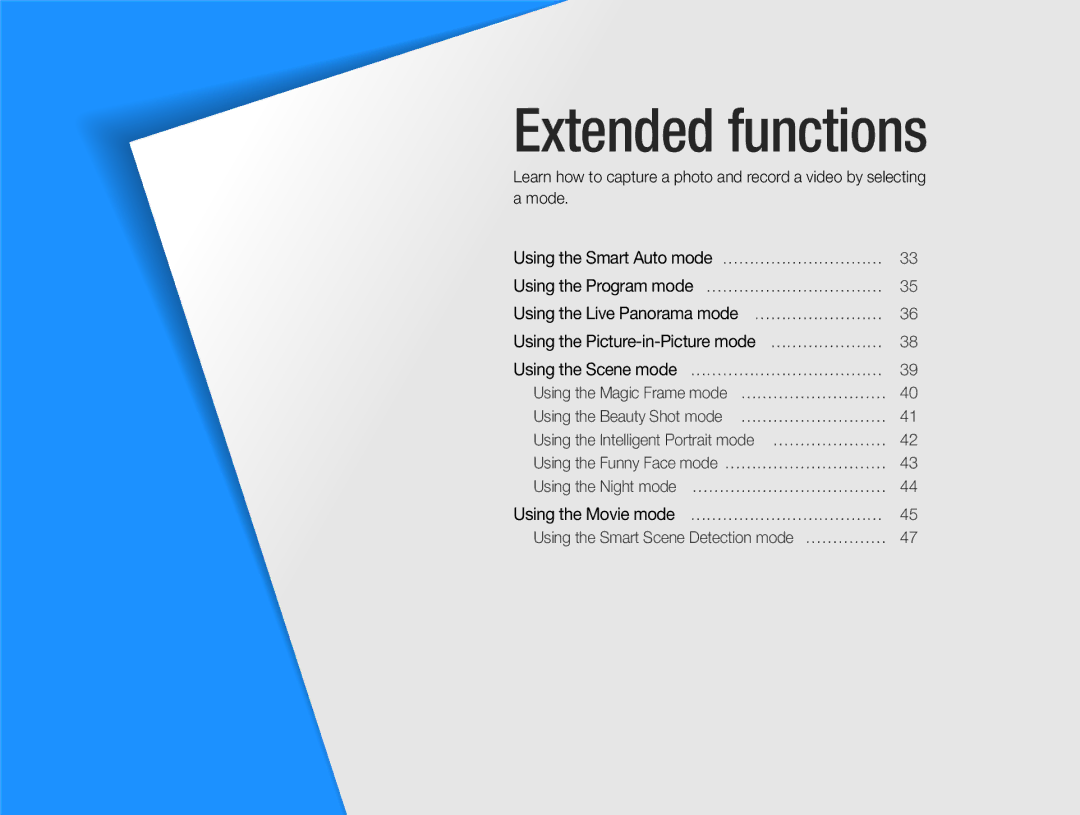 Samsung EC-ST66ZZBPRUS user manual Extended functions 