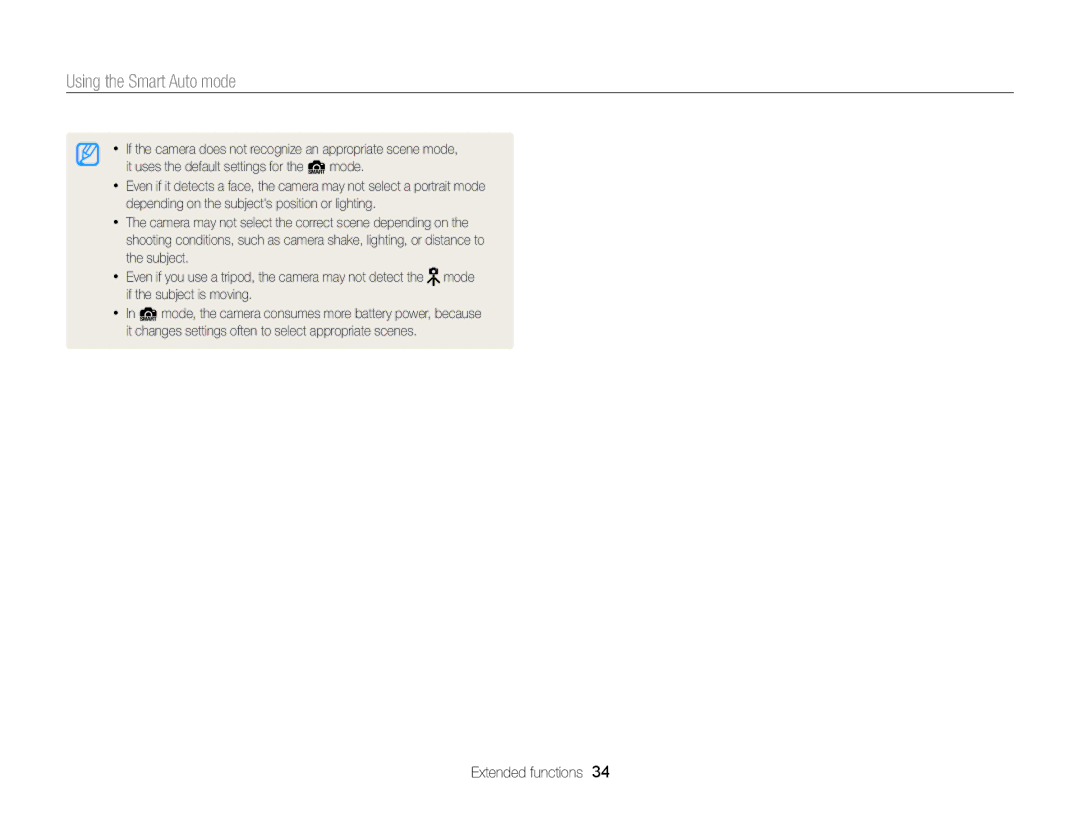 Samsung EC-ST66ZZBPRUS user manual Using the Smart Auto mode 