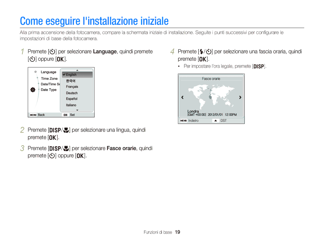 Samsung EC-ST66ZZDDSME, EC-ST66ZZBPSE1, EC-ST66ZZBPPE1, EC-ST66ZZBPBE1, EC-ST66ZZFPSE1 Come eseguire linstallazione iniziale 