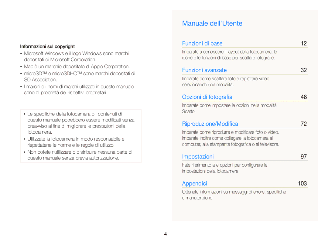 Samsung EC-ST66ZZBPUE1 Manuale dellUtente, 103, Scatto, Imparate inoltre come collegare la fotocamera al, Manutenzione 