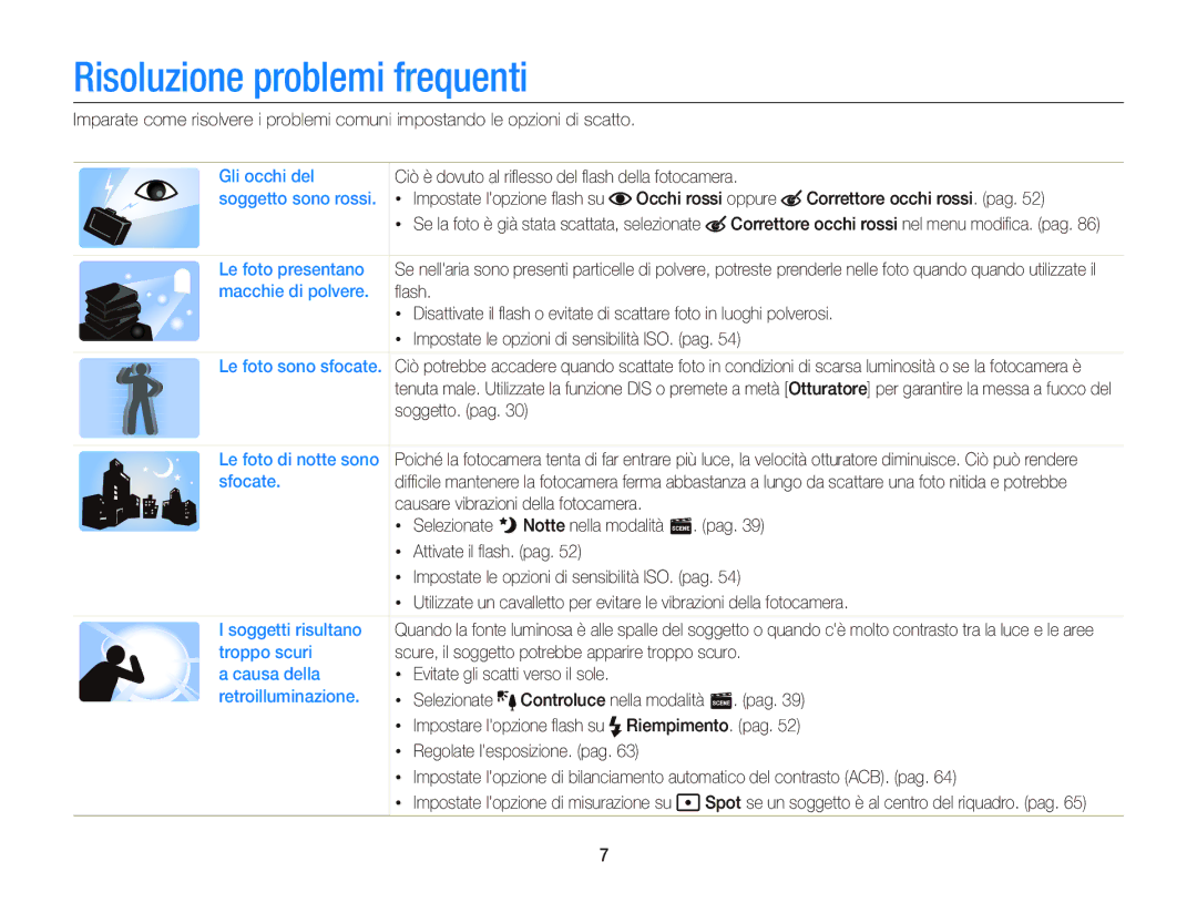 Samsung EC-ST66ZZDDSME, EC-ST66ZZBPSE1, EC-ST66ZZBPPE1, EC-ST66ZZBPBE1, EC-ST66ZZFPSE1 manual Risoluzione problemi frequenti 